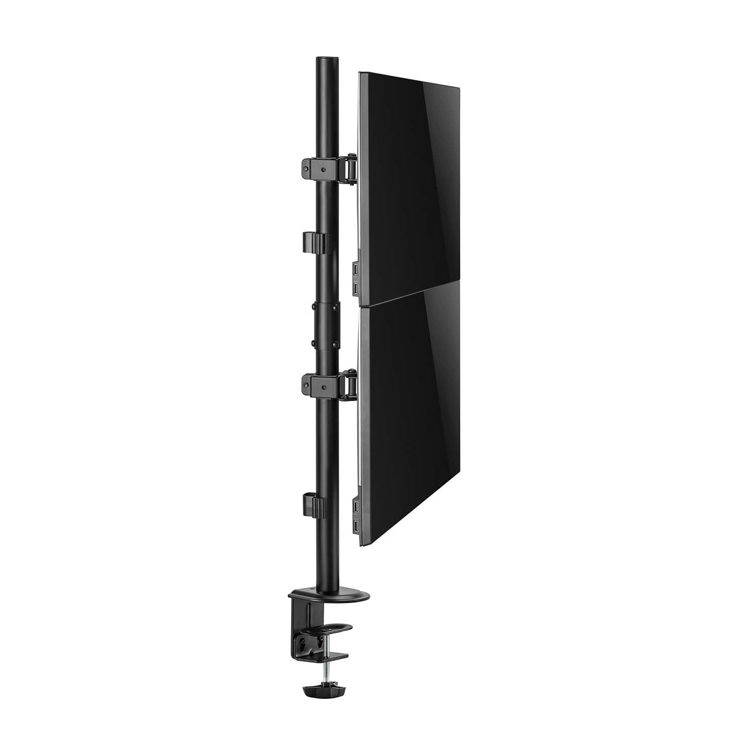 AISENS - DT32TSR-229 - Soporte de Mesa Eco Giratorio e Inclinable para 2 Monitor/TV 9Kg de 17-32, Negro
