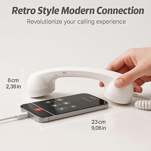 Auricular retro para teléfono, receptor de teléfono vintage tipo C, auricular retro para teléfonos celulares, adaptador de teléfono celular a