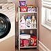 Bathroom Standing Shelves,3 Tier Freestanding Shelving Units,Towel Racks for Bathroom,Open Floor Shelves with Hooks,Laundry Room Storage Shelves,Ideal for Bathroom,Living Room,Laundry Room White