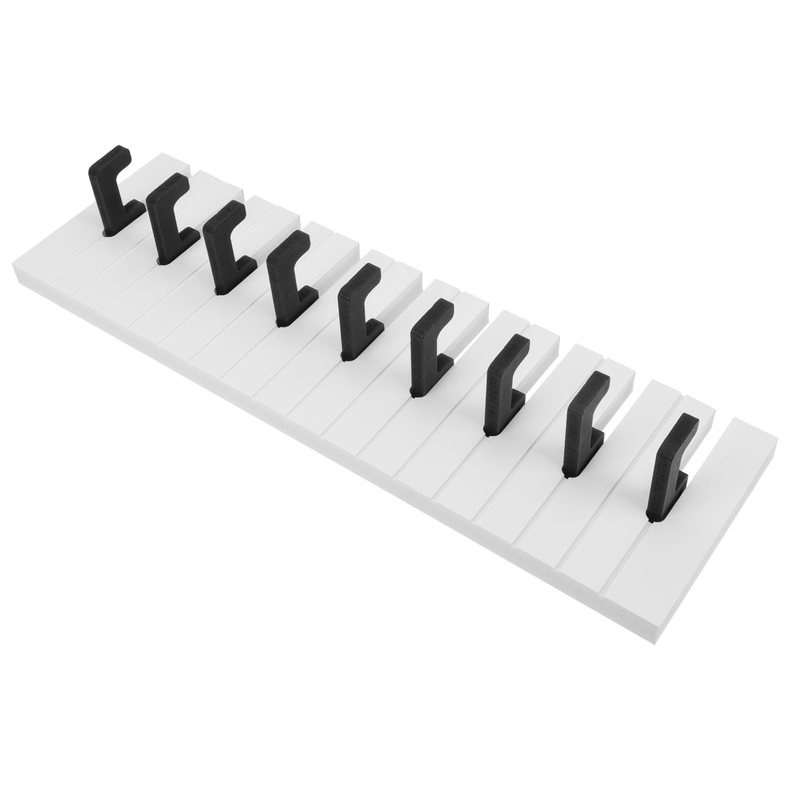 Nordische Wandgarderobe Piano Hakenleiste aus Dichteplatte 48cm mit 9 Dekorativen Kleiderhaken für Schlafzimmer und Kinderzimmer