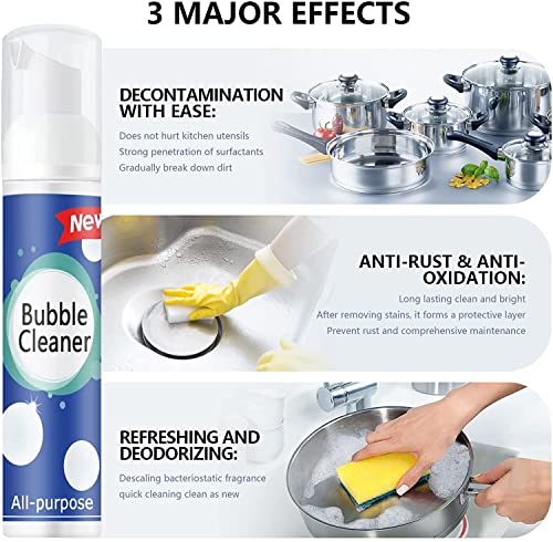 Foam Heavy Grease Cleaner, Foam Cleaner All Purpose Heavy Duty, Kitchen Power Stain Removal Foam Cleaner, Stubborn Grease & Grime Remover Spray (100Ml, 2 Pack) #TOP2