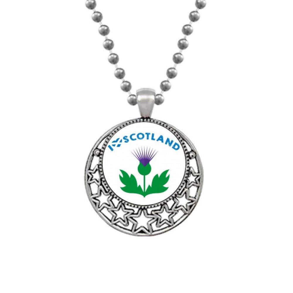 Scottish Representative Thistle Necklaces Pendant Retro Moon Stars Jewelry