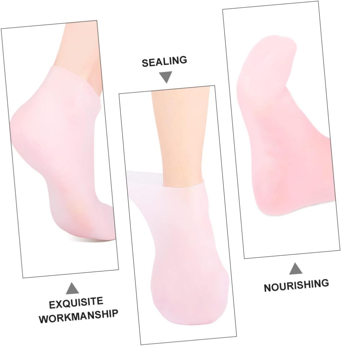 FUOYLOO Moisturizing Socks Sebs Sole Pads, Anti-Dry and Anti-Cracking Foot Skin Care, Pink Size M 35-37, Rejuvenate and Exfoliate for Soft Smooth Feet