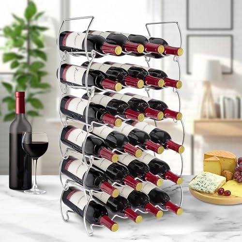 Sorbus Countertop Wine Racks, Metal Bottle Rack (12 Bottle, 3 Tier, Copper) - image 3