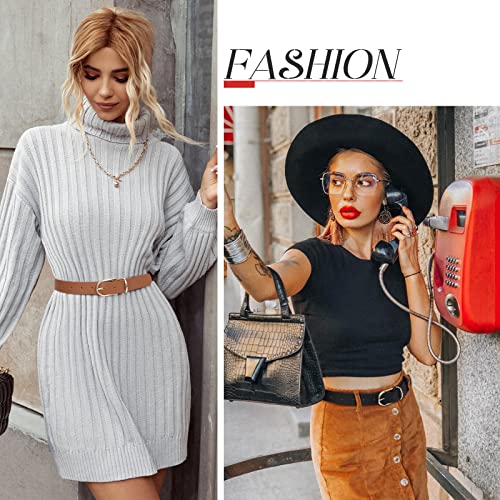 Vonmelli 3 Pack Women'S Belts For Jeans Pants Fashion Gold Buckle Ladies Dress Belt Black+Brown+Leopard Print S thumb #4