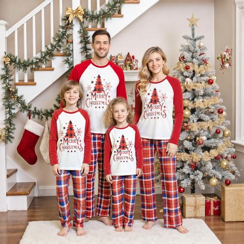 WephuPSho Family Christmas Pjs Matching Sets Baby Christmas Matching Jammies for Adults and Kids Holiday Xmas Sleepwear Set4
