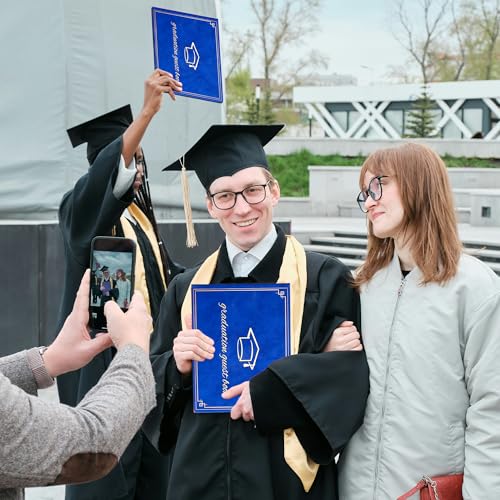 Image of Graduation Guest Book 2026 - Memory Scrapbook for College Gifts Graduation, Guest Book for Graduation Party Sign-In with Custom Message 120 Pages, 7x9 Inch Elegant Graduation Yearbook (Blue)