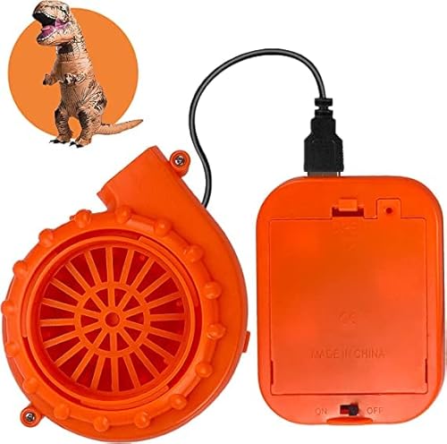 Mini ventilador para disfraz inflable de dinosaurio u otros trajes inflables de ropa de juego, naranja