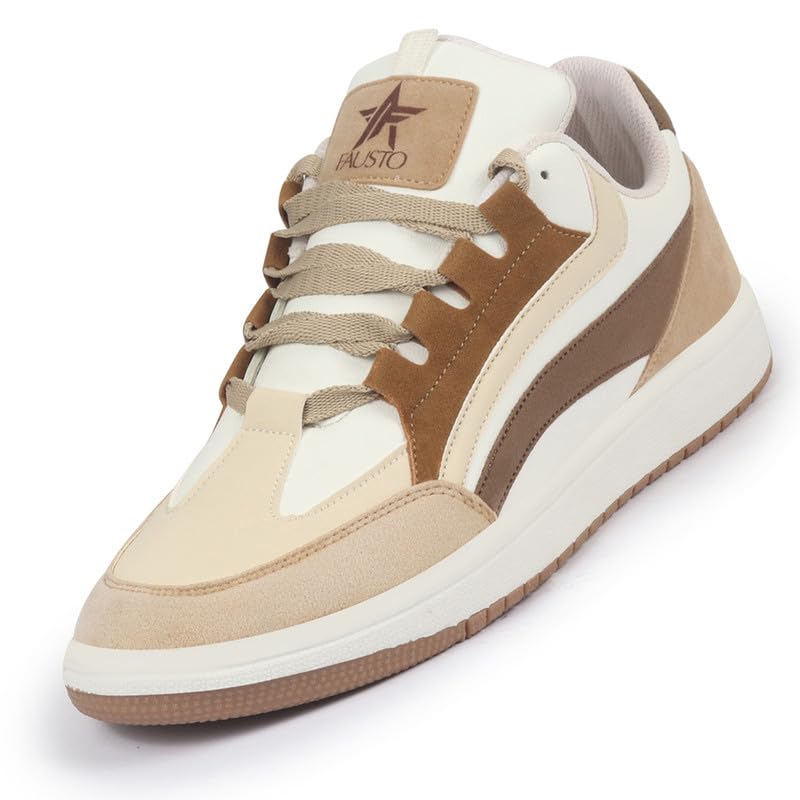 Faustomens Colorblocked Low Top Classic Lace Up Sneaker Shoes Low