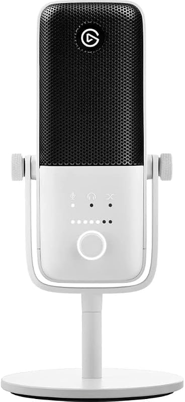 Elgato Wave:3 micrófono de condensador USB blanco | Cápsula cardioide, audio de 24 bits/96 kHz, Clipguard antidistorsión, sensor de toque para silenciar, monitoreo de latencia cero