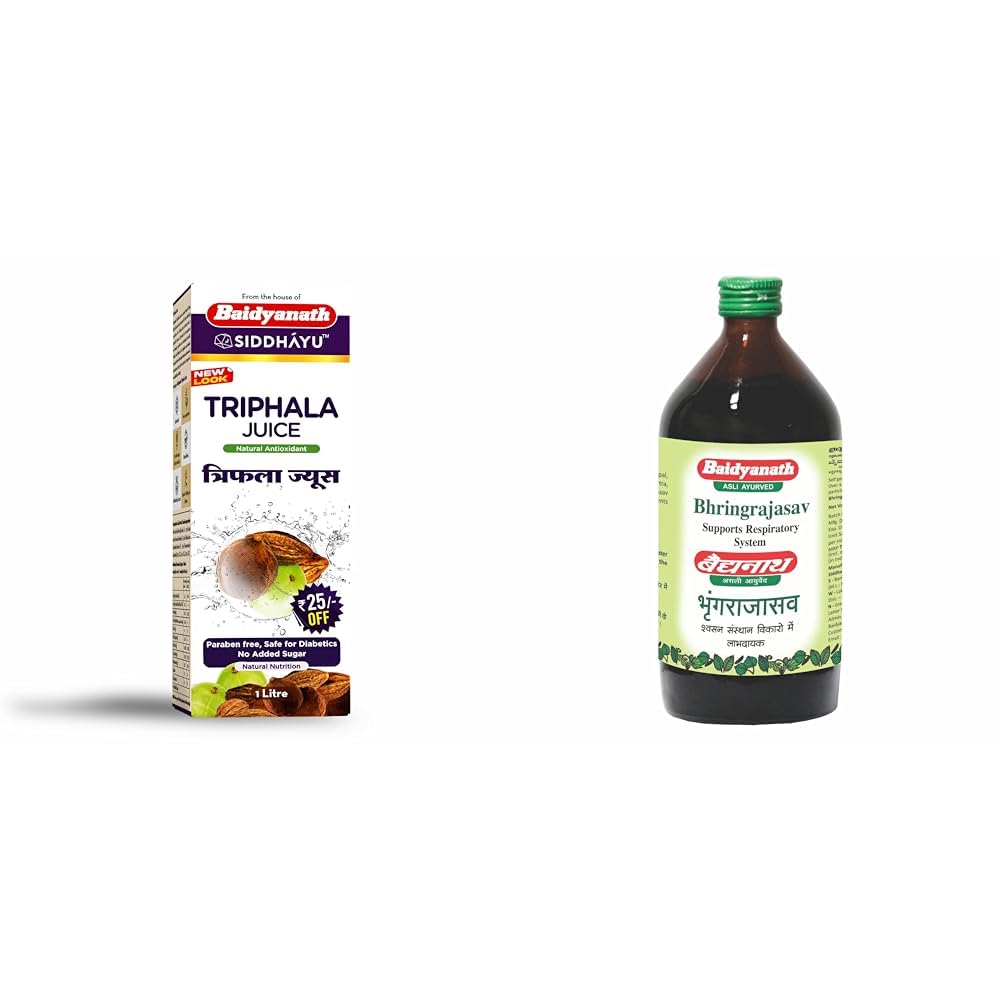 Baidyanath Asli Ayurved Triphala Juice | 100% Ayurvedic | Relieves Constipation & Improves Digestion, 1L & Baidyanath Bhringrajasava 450 Ml Syrup (B0CZ44WYSH) Amazon Price History, Amazon Price Tracker