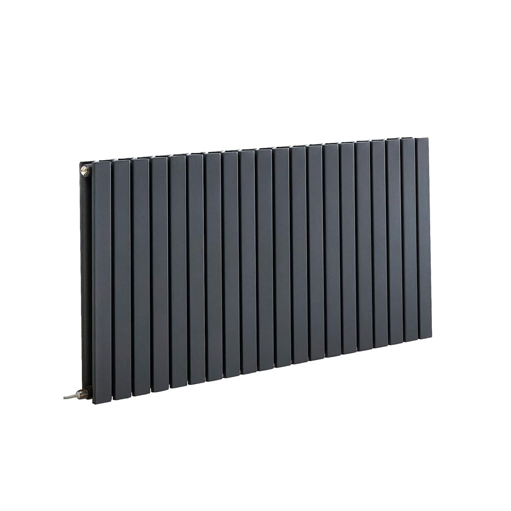 MILANO 1500W Anthracite Double Flat Panel Electric Radiator 635 x 1180mm