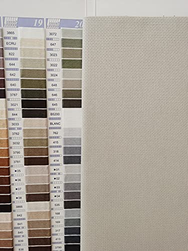 Image of KCS 3 pc of 12 inch x 18 inch 18CT Counted Cotton Aida Cloth Cross Stitch Fabric (Antique White+Pearl Grey+Black)