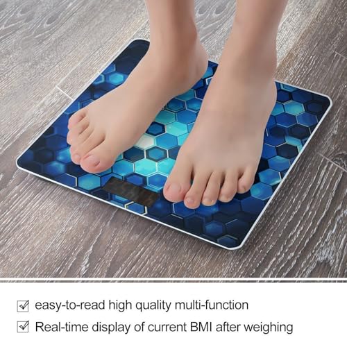 Báscula Digital Azul Hexágono para Baño 10.2" miniatura 5