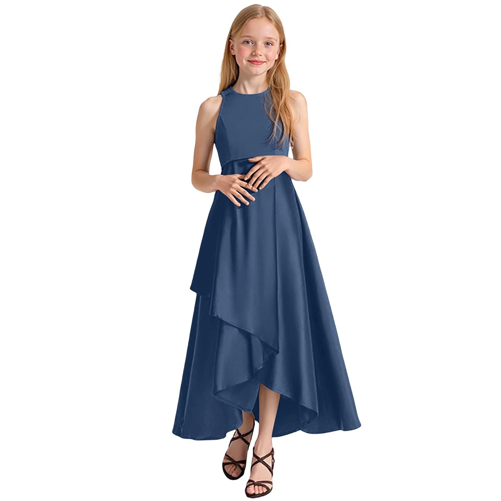 Vestidos para niña, falda, vestidos infantiles, vestidos de niña, vestidos de noche, vestido de fiesta para conciertos, desfiles, elegante, sin mangas, vestido de verano para niños pequeños hasta
