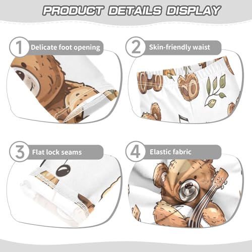 Bolaz Toddler Girls Leggings Printed Yoga Pants Leggings Guitar Bear for Kids3