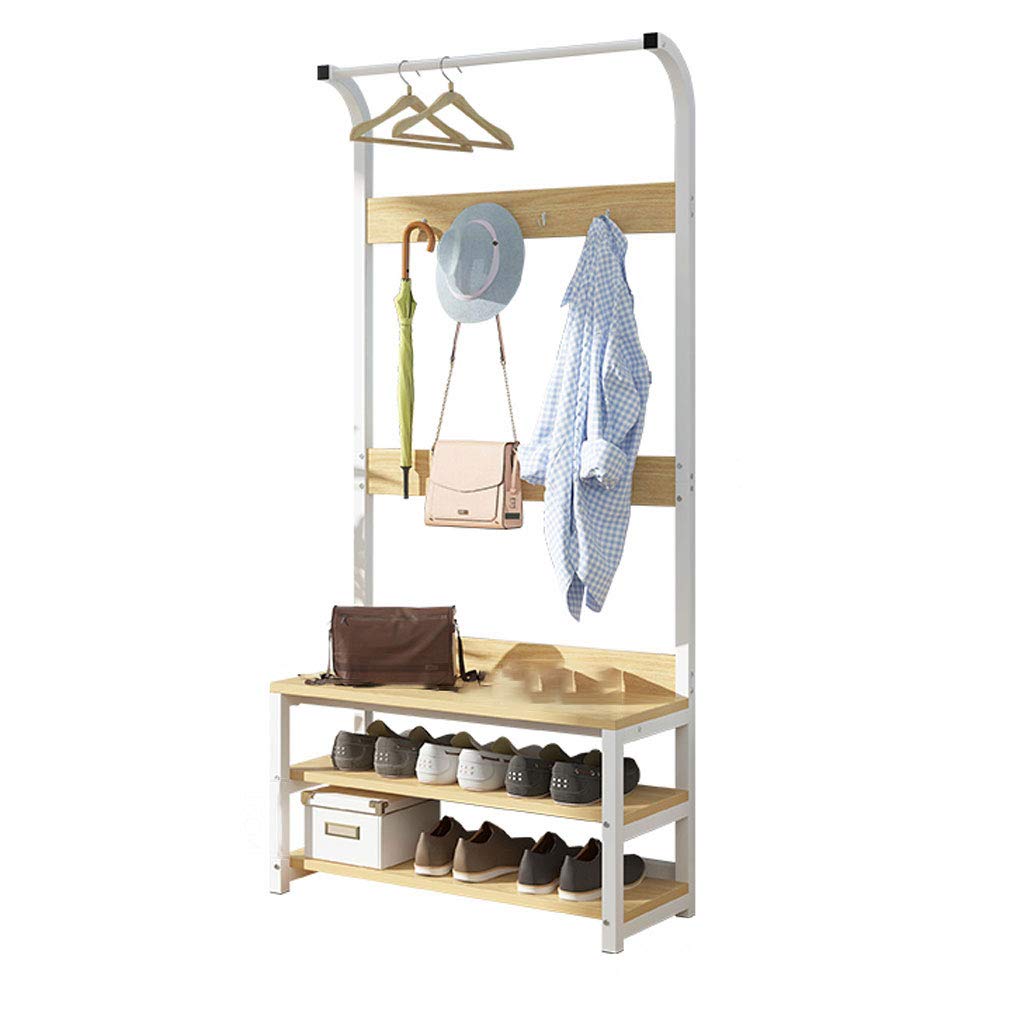 Banc et tringle à vêtements avec porte-manteau pour optimiser le couloir