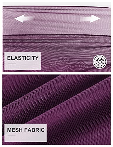 Miusey Chiffon Blouses For Women Plus Size Summer Tops 3/4 Sleeve Shirts Dressy Casual Flowy Evening Party Top Mesh Sheer Layered Tunic Blusas De Mujer Elegantes Purple Xxl #TOP2