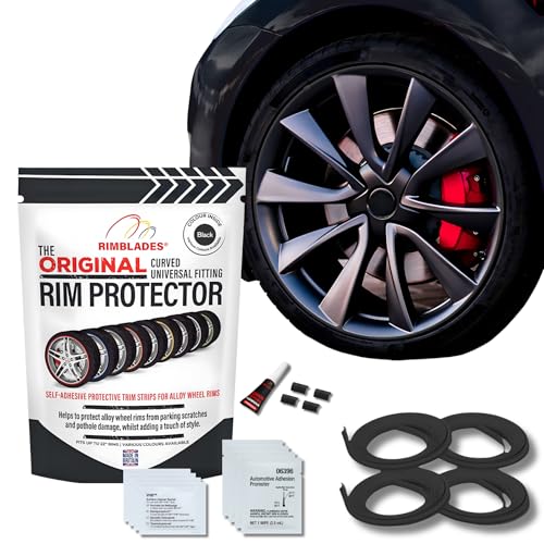 Schwarze Felgenschoner für Alufelgen von Rimblades Original, passend für bis zu 24 Zoll x 4 Felgen, einfaches DIY-Außenautozubehör, schützt vor Ausschlag