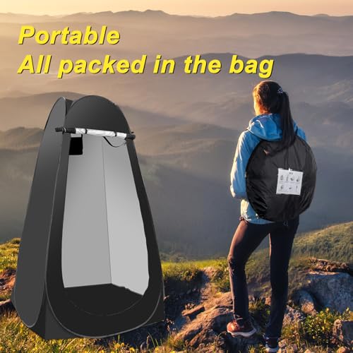 Tienda de ducha portátil para camping, kit con bolsa de ducha de 5 galones, privacidad exterior, tienda para cambiar miniatura 5