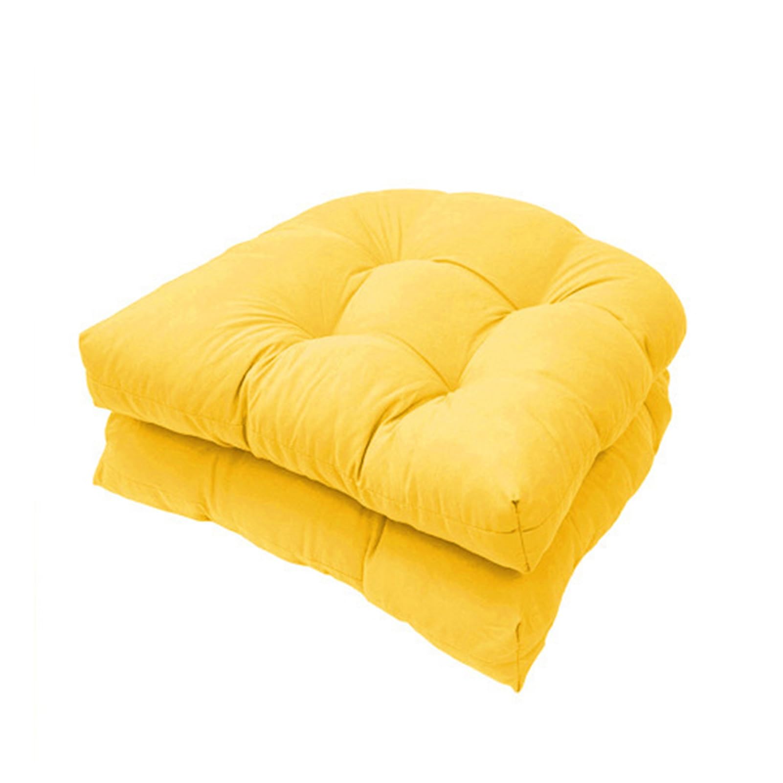 FYHTC 2 Pieces Replacement Cushions U-shaped Cushion Sofa Rattan Chair Cushion California Armchair Sofa Rattan Garden Cushion Seat Pad(Yellow)