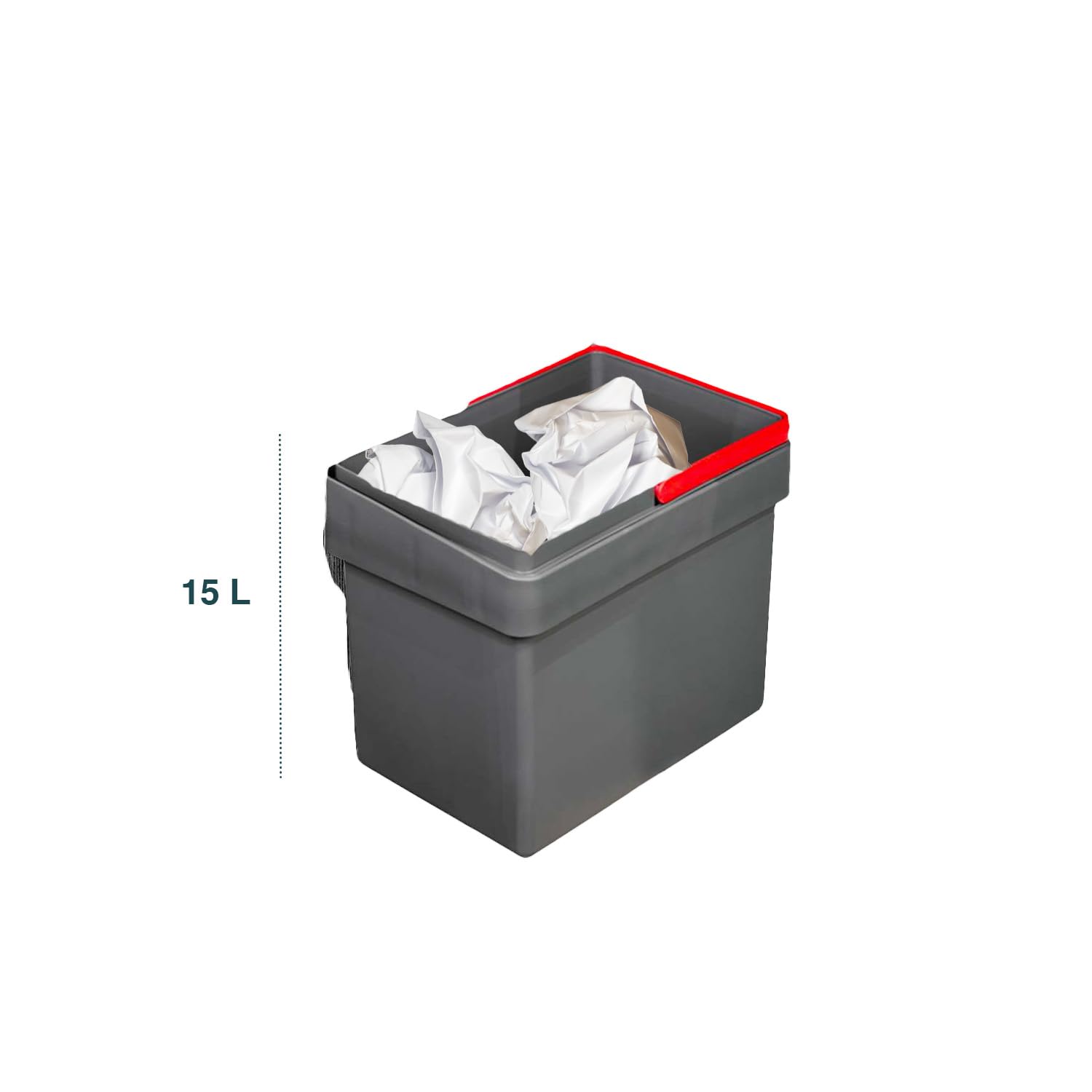 Avilia Cubo de basura extraíble para debajo del fregadero, 15 l, cubo de basura de interior con apertura y tapa automática, gris antracita, de plástico, 34,5 x 25 x 28,5 cm