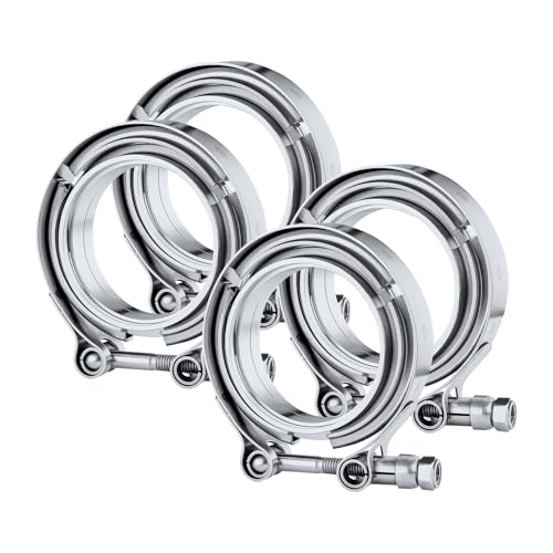 Image of EVIL ENERGY 4PCS V Band Clamp with Flange Male Female 304 Stainless Steel (2.75 inch)