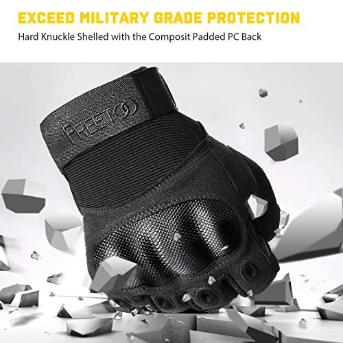 Freetoo Tough Armor Tactical Gloves, Undefeatable [Knuckle Protection] Motorcycle Gloves For Men, Sensitive Touchscreen Flexible Shooting Gloves Anti Vibration Airsoft Paintball Gloves-Xlarge #TOP1