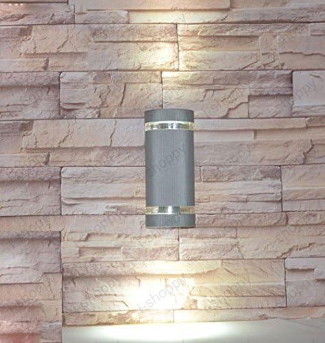 14w(2x7w) Semi-Cylinder Grey Up/Down Garden Corridor Patio Balcony...