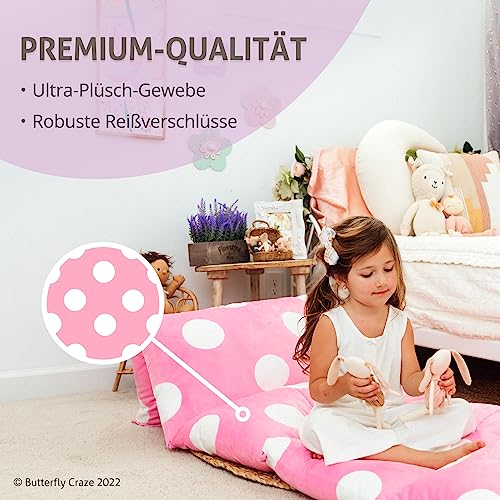 image for Butterfly Craze Floor Pillow Case, Mattress Bed Lounger Cover, Polka P