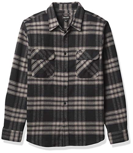 Brixton Men's Bowery L/S X Flannel, Black/Charcoal, L