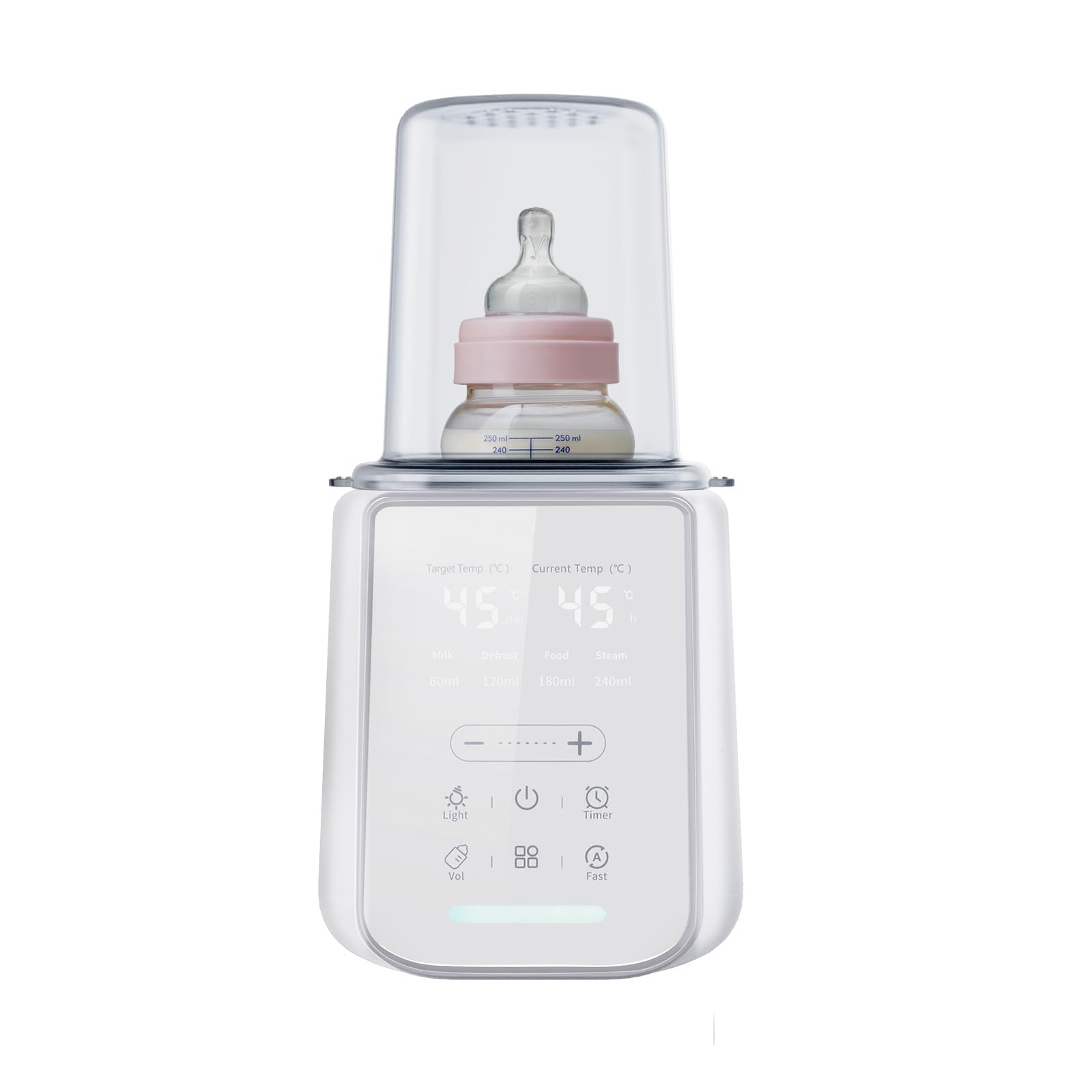 8-in-1 Babyflaschenwärmer mit Nachtlicht, Schnelles Erwärmen & Sterilisator mit automatischer Abschaltung, geeignet für alle Babyflaschen mit Muttermilch oder Säuglingsnahrung