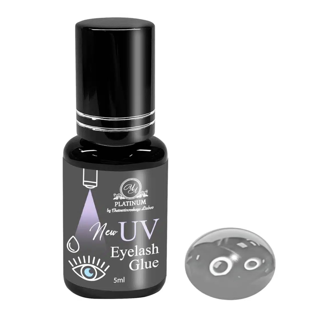 UV Wimpernkleber Grey – UV-aktivierter Wimpernkleber, Funktioniert nur unter UV-Licht – 1–3 Sek., 5 ml