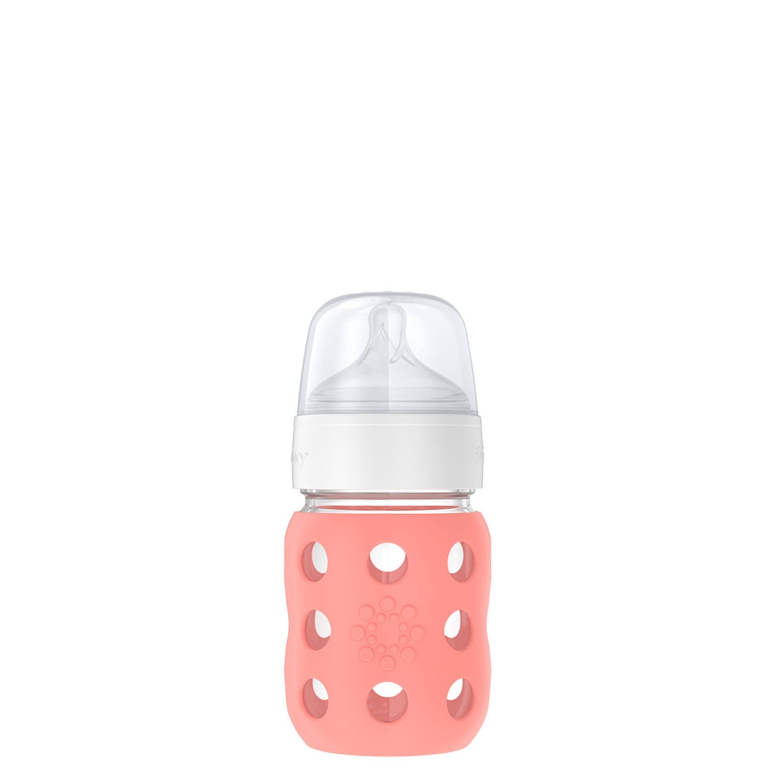 Lifefactory 8oz Glass Baby Bottle, Cantaloupe