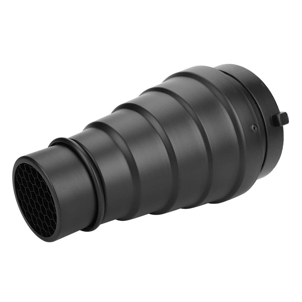 Bowens Snoot-Snoot Honeycomb Grid Lichtstrahlrohr Bowens Mount Filter Für Studio Strobe Flash Und 4 Stück Farbgel Für Beleuchtungsrichtung Und Streulichtvorbeugungfilter, Aluminiumlegierung