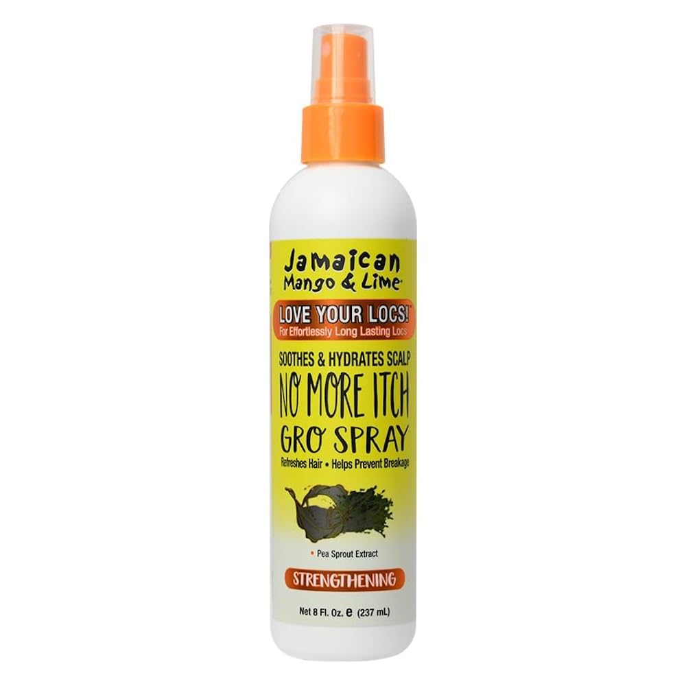 Jamaican Mango & Lime No More Itch Spray | Soothing Scalp Relief for Locs, Braids, Twists & Protective Styles (Regular Relief 8oz (Pack of 1))