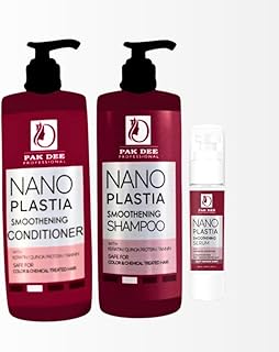Pak Dee Professional Nano Plastia Hair Care Range | Shampoo, Conditioner & Serum | Frizz Control, Smoothness & Shine | Sul Price In India