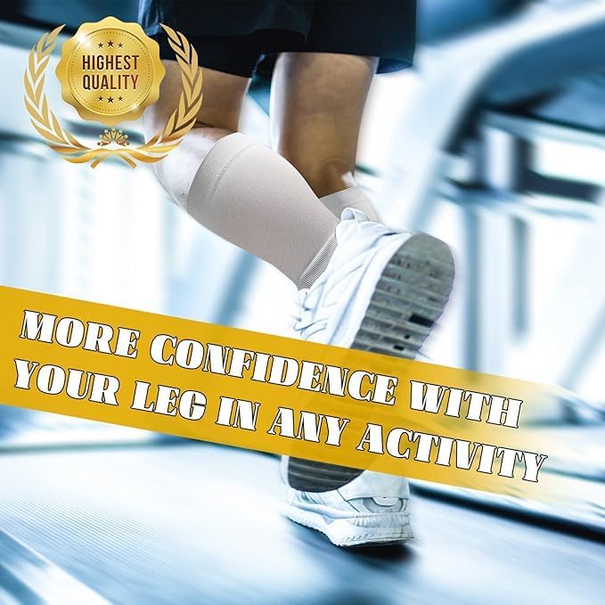 8-15 mmHg 1Pair Men and Women Wide Calf Sleeve Brace Compression Socks for Leg Support, Pain Relief - Image 5