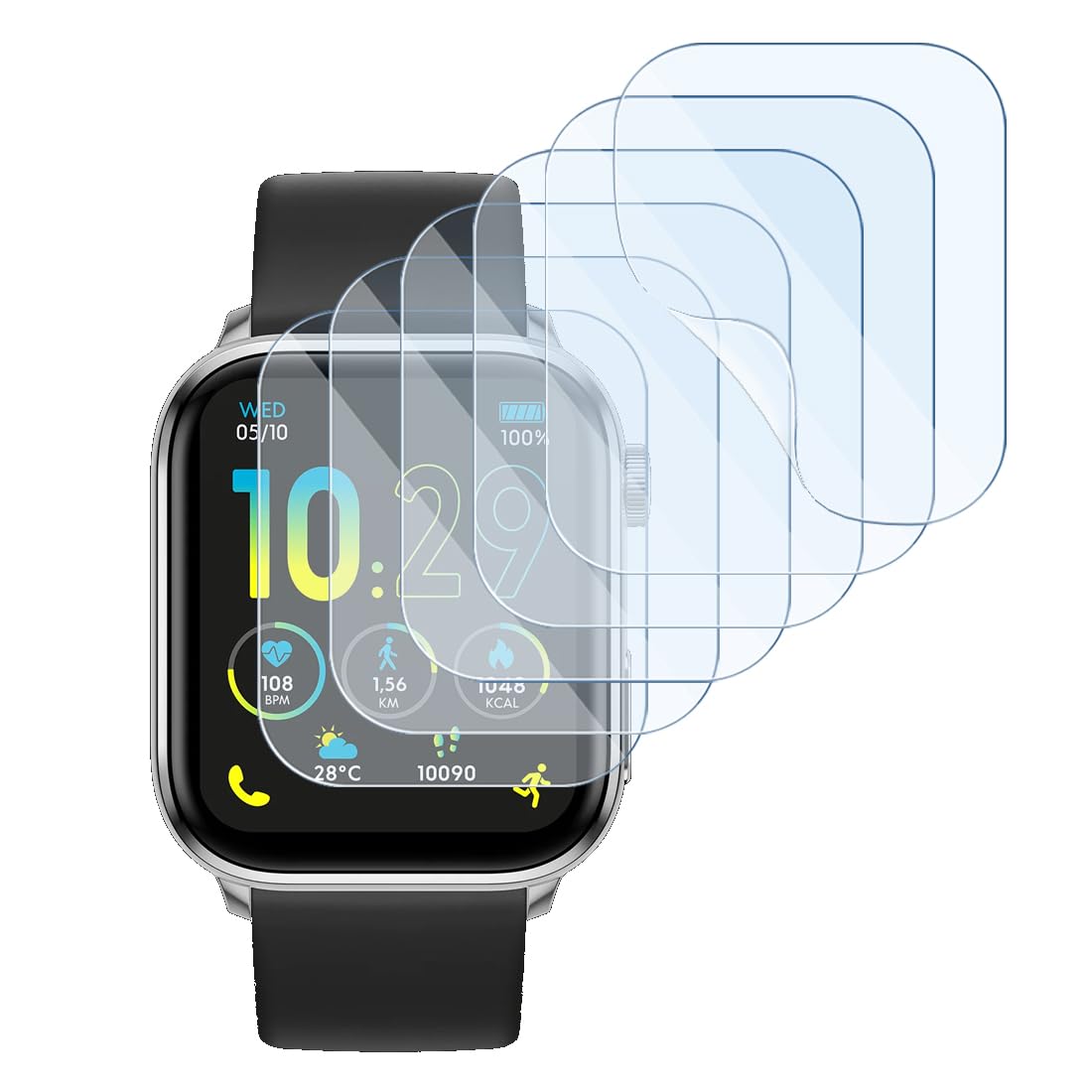 Film de protection d'écran Anti-rayures Abyx FIT Touch 3 1,45 pouces pour montre connectée - 6 pièces