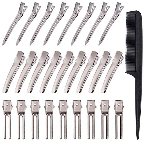 fani 124 Pieces Alligator Hair Clips Duck Bill Clips Silver Metal Hair Clip Professional Sectioning Clips for Salon and Women Bows DIY Accessories