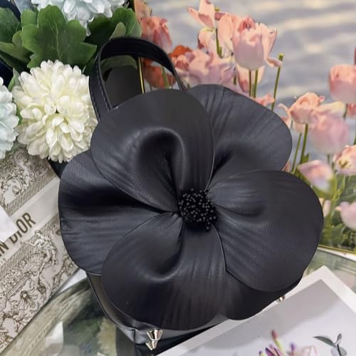 Image of Mini Flower Evening Purse Floral Clutch Purses for Women PU Leather Evening Handbag with Chain Wedding Party Prom