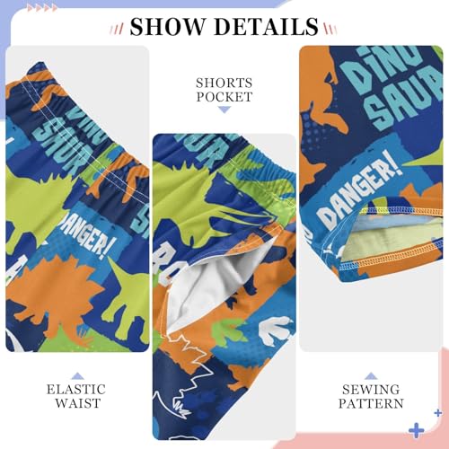 Bright Dinosaurs Silhouette Boys Pants for Kids Jogger Pants with Pockets S-XL4