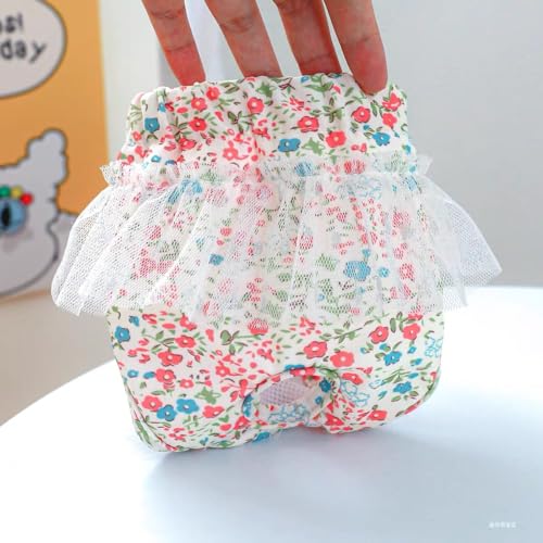 Image of Small Dog Sanitary Panties, Lace Washable Reusable Cute Puppy Panties Pet Underwear Diaper Physiological Shorts for Female Girls Dogs (Shivering,S)