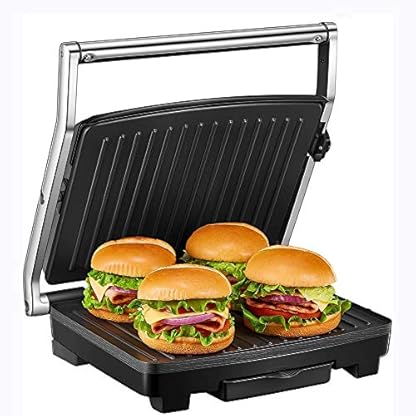 LTLCLZ Kontaktgrill Multi-Grill Sandwichtoaster Antihaftbeschichtete Gerillte Grillplatten,Mit Lichtanzeige,Für Panini…