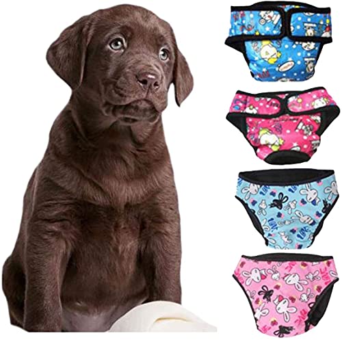 ペット犬用 マナーパンツ おむつカバー 犬用 生理 パンツ お出かけ 雌犬/中大型犬/老犬用 生理用品 犬の尿失禁対策 発情期 月経期 洗える 再利用可能 (1個,色ランダム)(1個,色ランダム) (L)