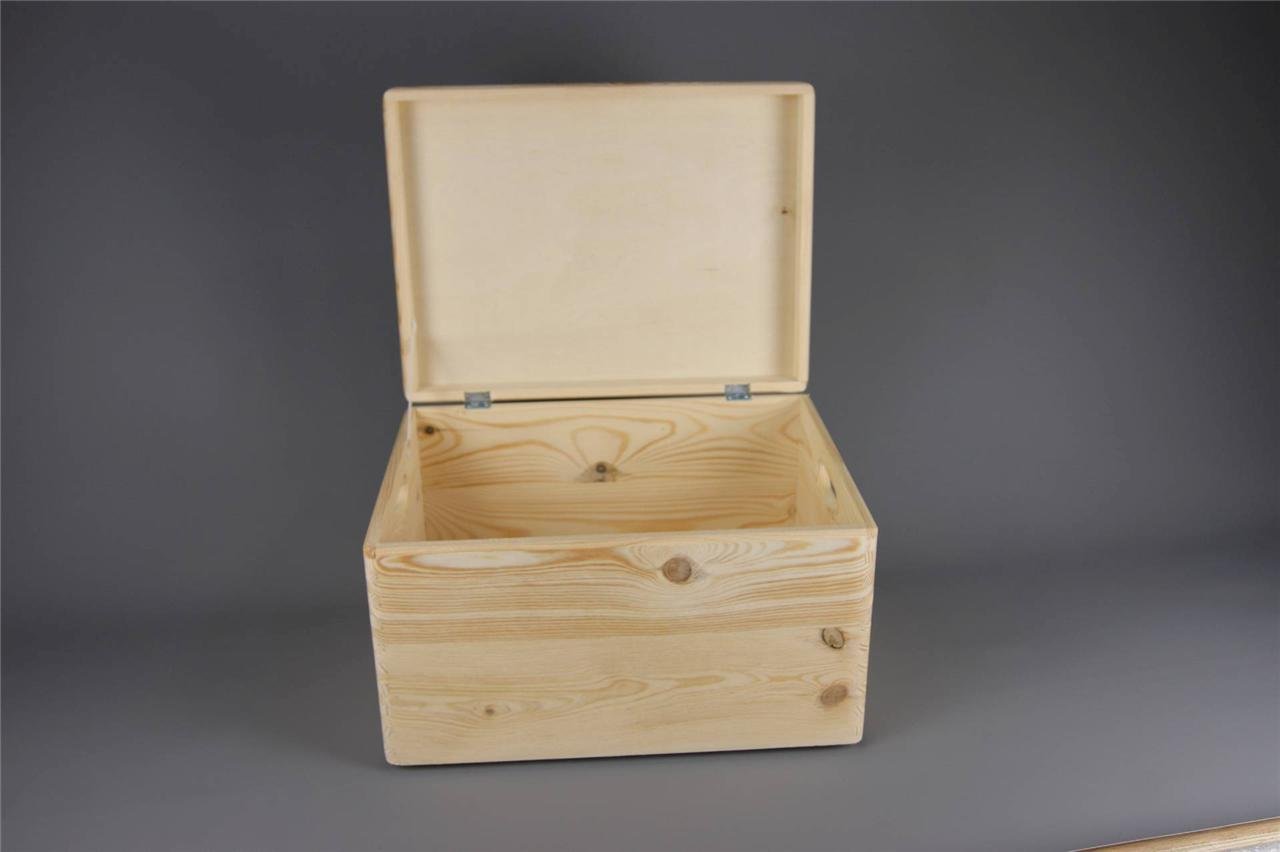 3 x Large Plain giocattolo in legno box cassetti impilabili cameretta R0114D