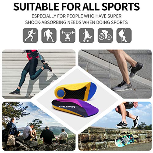 Walkomfy 3/4 High Arch Support Insoles For Women&Men,Orthotic Inserts For Plantar Fasciitis,Flat Feet,Overpronation,Relief Heel Spur Pain thumb #4