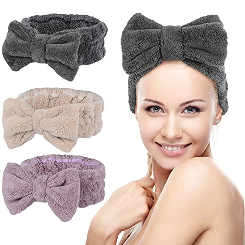 KinHwa Bandeau Cheveux Femme Maquillage Parfait pour Soin Visage Spa Yoga Douche 3 Pack Multicolore Cover