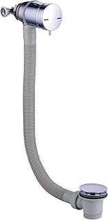 ENKI, W59, Bath Filler Waste and Overflow, Bath Filler Mixer Tap, Temperature Control and Clicker Waste, Click Clack, Chrome