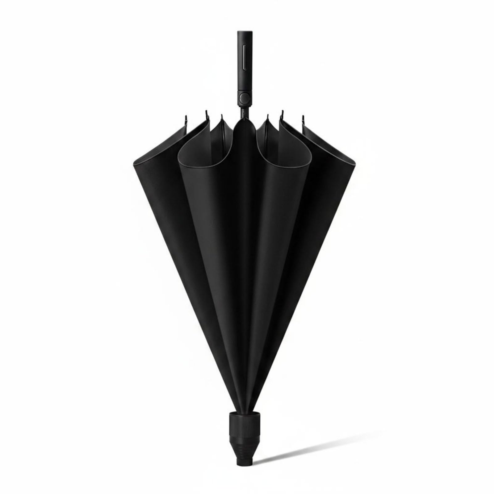 de Golf Impermeable Sombrilla Parasol Cubierta con Doble Recubrimiento Negro para Bloquear Lluvia Estructura a Prueba de Viento con 8 Varillas